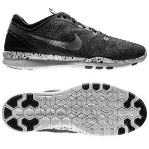 BNIB Nike Free 5.0 TR Fit 5 Print Black, Metallic, Silver White Running Shoes